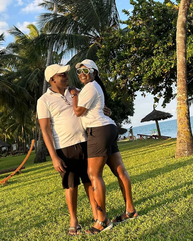 Steve Ogolla's reaction when wife Cebbie unveiled matching vacation outfits